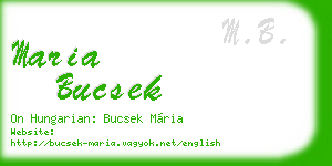 maria bucsek business card